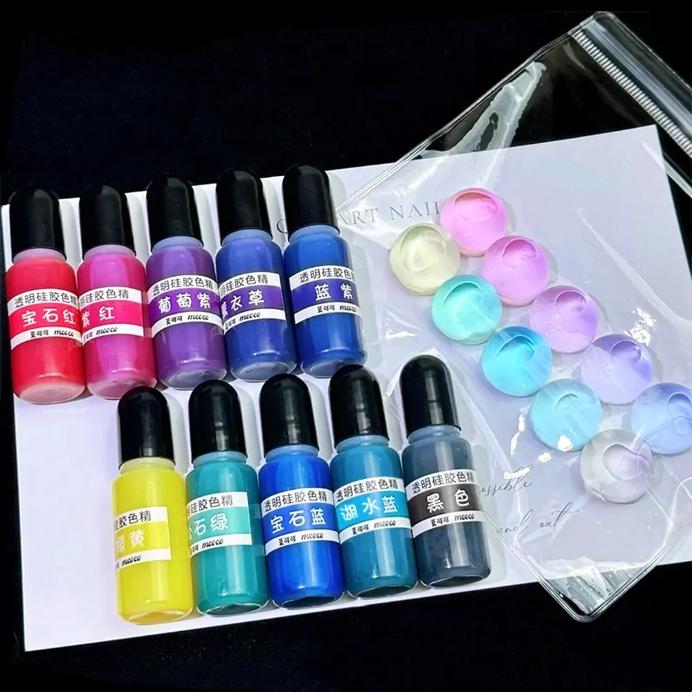 10 Colors Transparent Silicone Color Dye for Squishy Silicone-10g Each