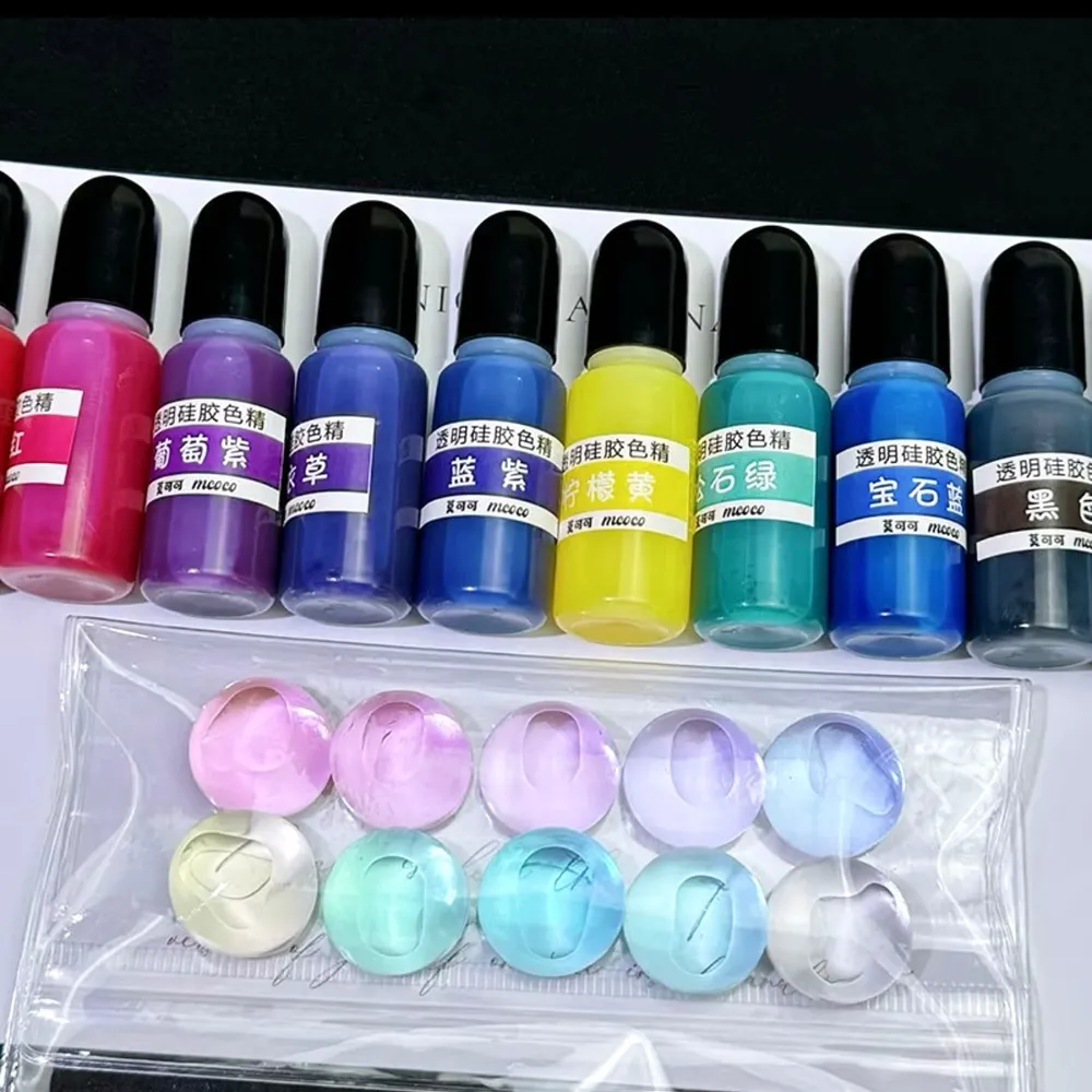10 Colors Transparent Silicone Color Dye for Squishy Silicone-10g Each — photo 3