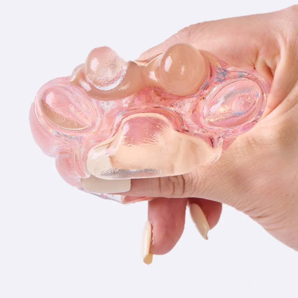 100g Blingbling Transparent-pink Paw Taba Squishy — photo 2