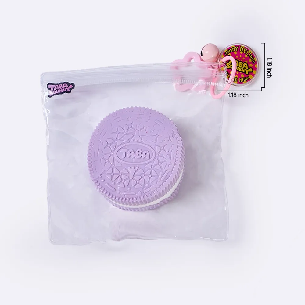 100g Purple-white Sandwich Cookie Taba Squishy — photo 6