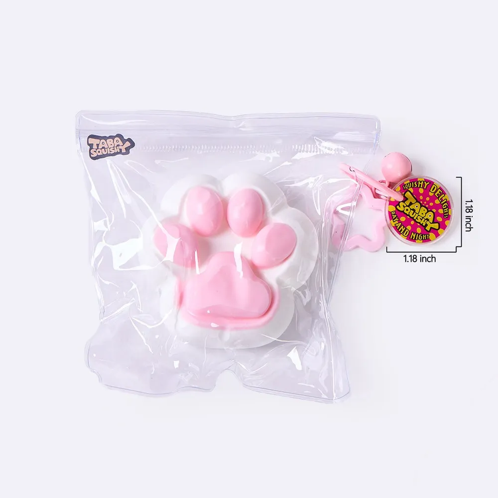 100g White-pink Paw Taba Squishy — photo 6