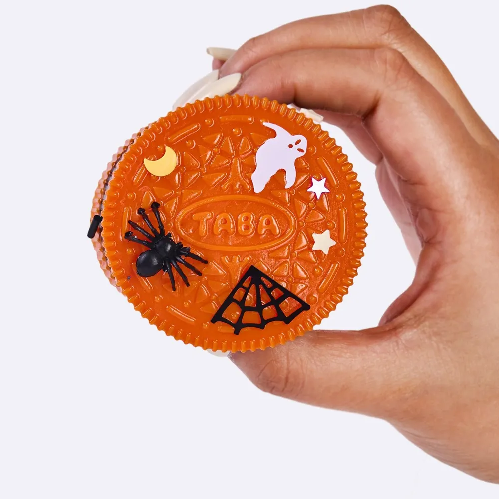 110g Orange-black Sandwich Cookie Taba Squishy — photo 5