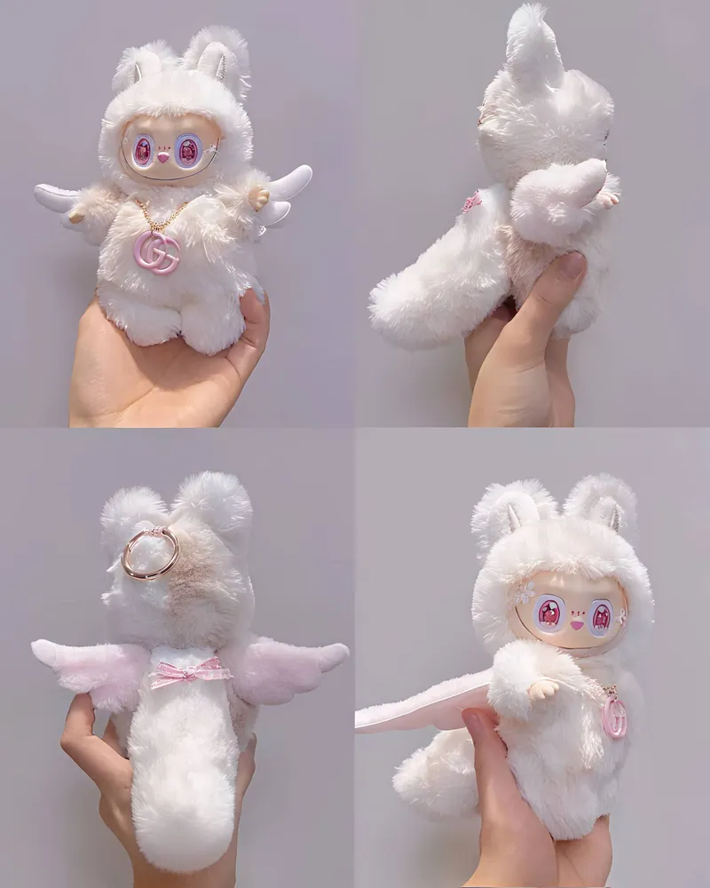 18cm Retrofit Angel Wings Labubu Plush Toy - Handmade Unique Labubu Custom Design — photo 6