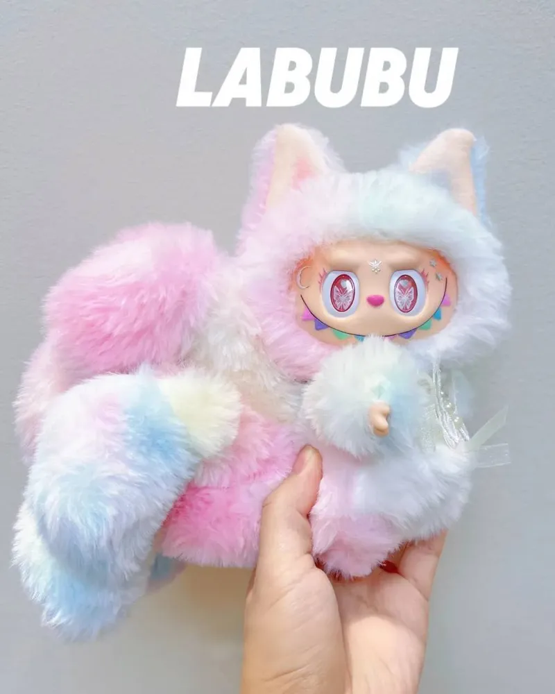 18cm Retrofit Nine-Tails Labubu Plush Toy - Handmade Unique Labubu Custom Design