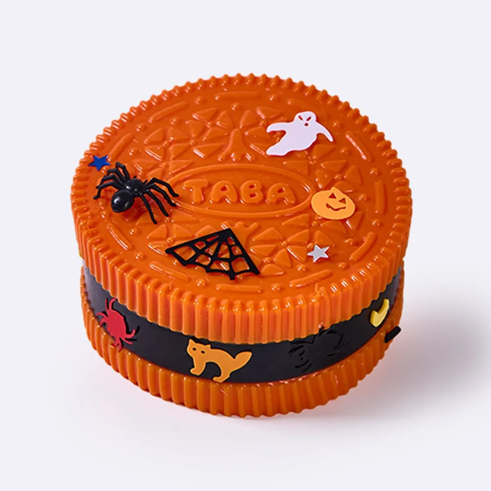 220g Orange-black Sandwich Cookie Taba Squishy — photo 2