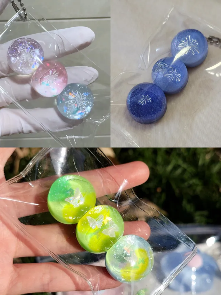 3 Transparent Firework Balls Squishy Stress Relief Decompression Toy — photo 4