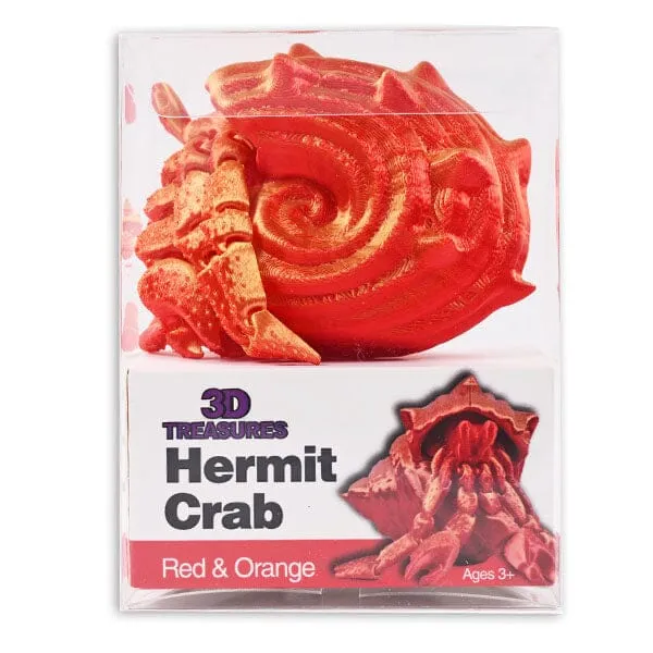 3D Treasures 3D-Printed Articulated Hermit Crab Fidget Toy (Multiple Colors) — photo 2
