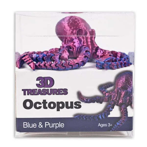 3D Treasures 3D-Printed Articulated Octopus Fidget Toy (Multiple Colors) — photo 2