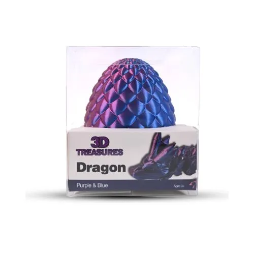 3D Treasures 3D-Printed Dragon With Egg Fidget Toy - Multiple Colours