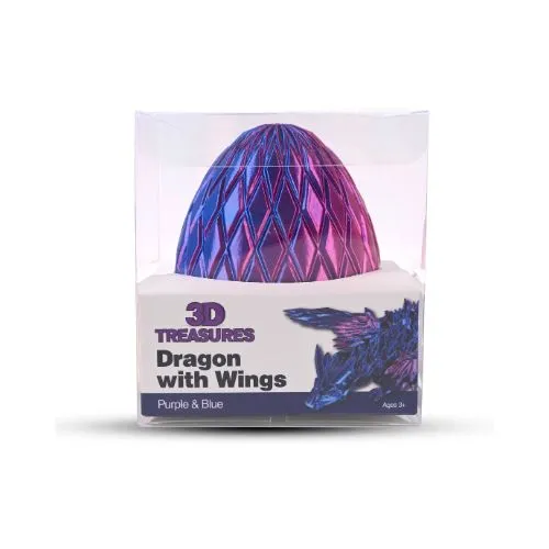 3D Treasures 3D-Printed Winged Dragon Scale Egg Fidget Toy - Multiple Colours