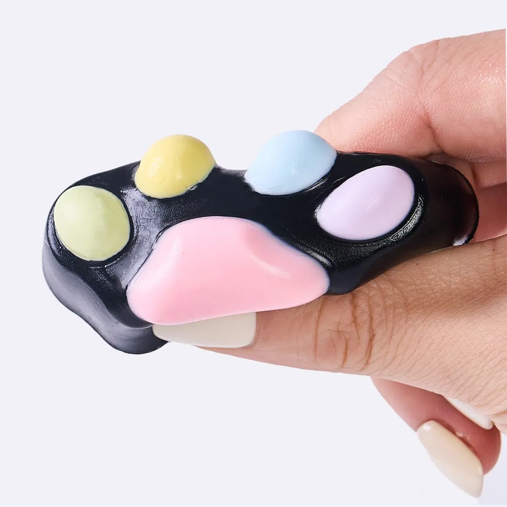 45g Black-colorful Paw Taba Squishy — photo 2