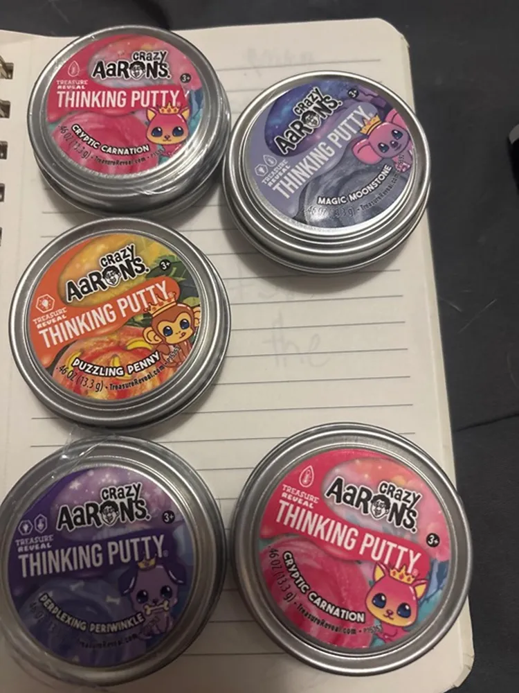 Crazy Aaron's Thinking Putty 5 Pack Cryptic Carnation Magic Moonstone