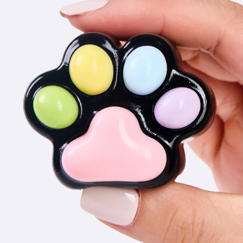 62g Black-colorful Paw Taba Squishy — photo 4