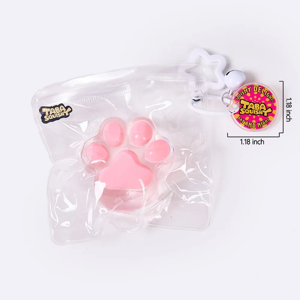 62g Transparent-pink Paw Taba Squishy — photo 6