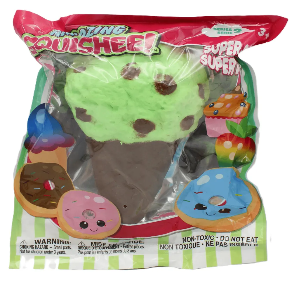 Amazing Squishee Food Series 2 Mint Chip Cone - Collectible Squishy Stress Toy