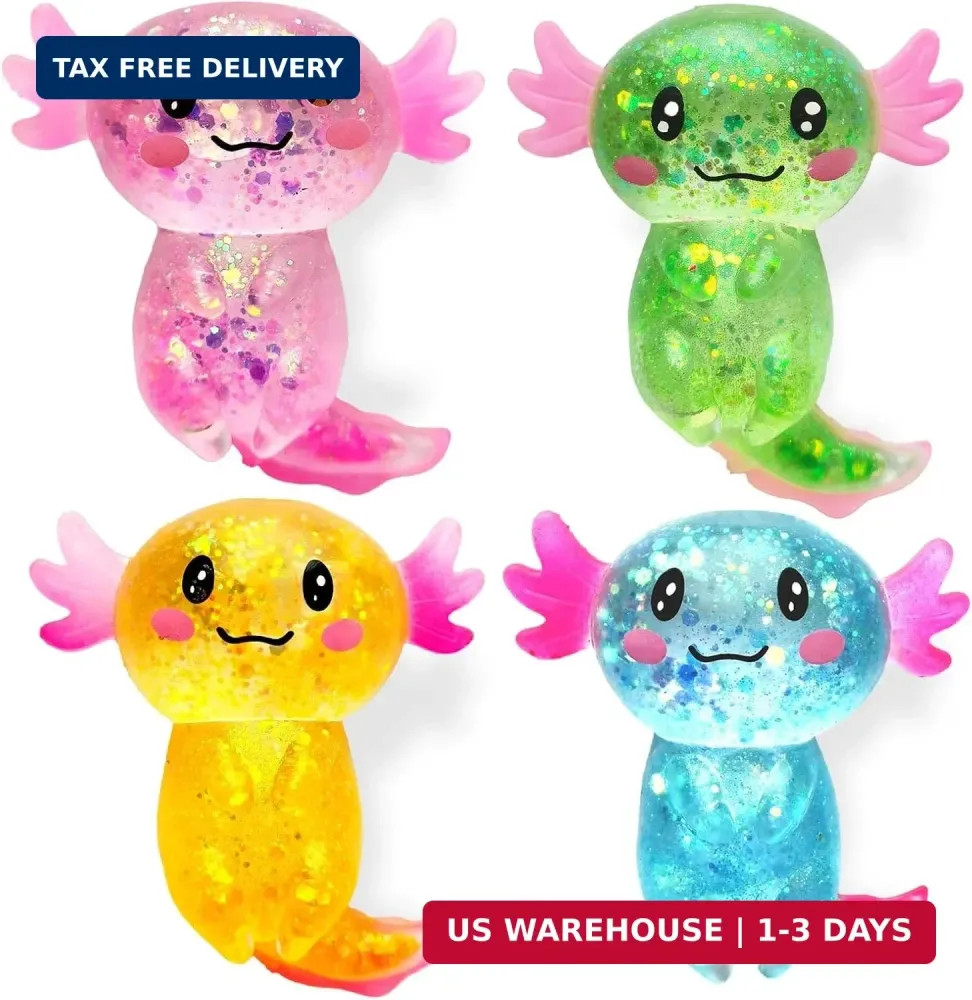 Axolotl Squishy Stress Relief Glitter Fidget Toy — photo 2