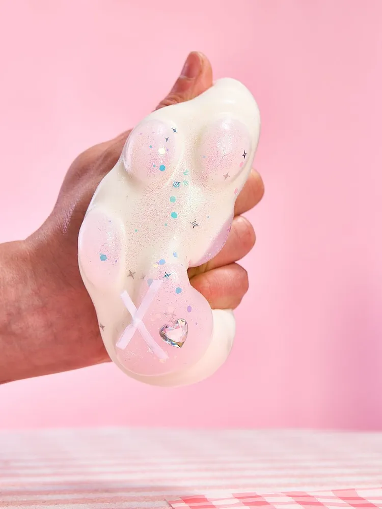 Big Bling White-pink Paw Taba Squishy — photo 2