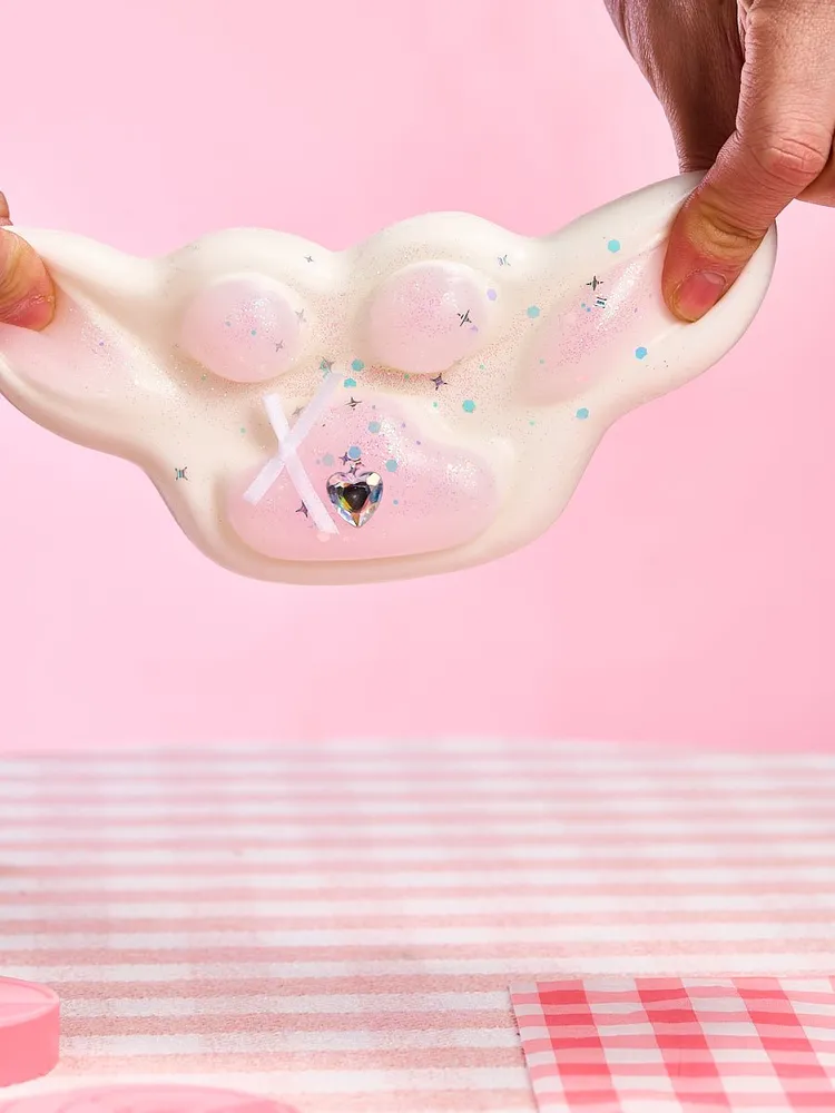 Big Bling White-pink Paw Taba Squishy — photo 3