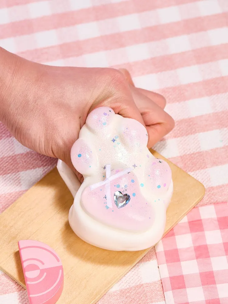 Big Bling White-pink Paw Taba Squishy — photo 6