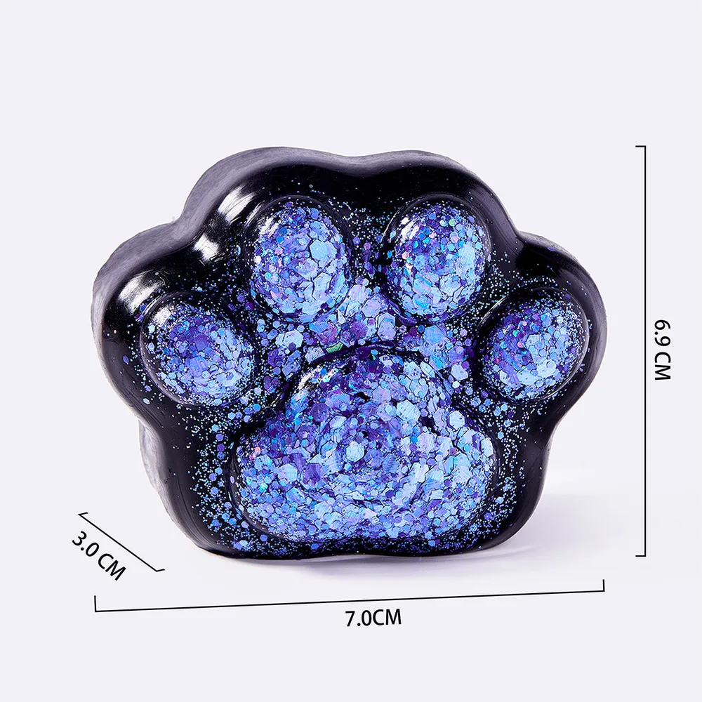 Black Blue Purple Glitter Cat Paw — photo 2