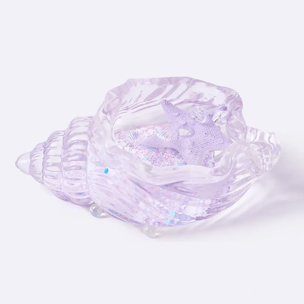 Blingbling Transparent-purple Conch with Starfish Taba Squishy