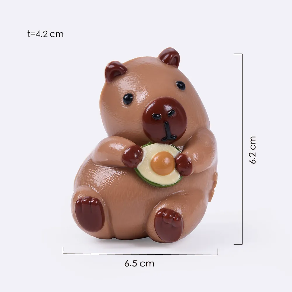 棕色怀抱牛油果卡皮巴拉	Brown Avocado Hug Capybara Taba Squishy — photo 2