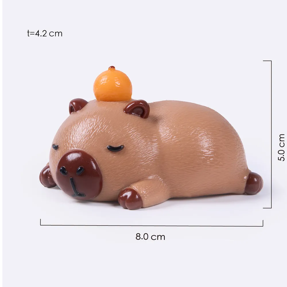 棕色趴睡卡皮巴拉	Brown Sleeping Capybara Taba Squishy — photo 2