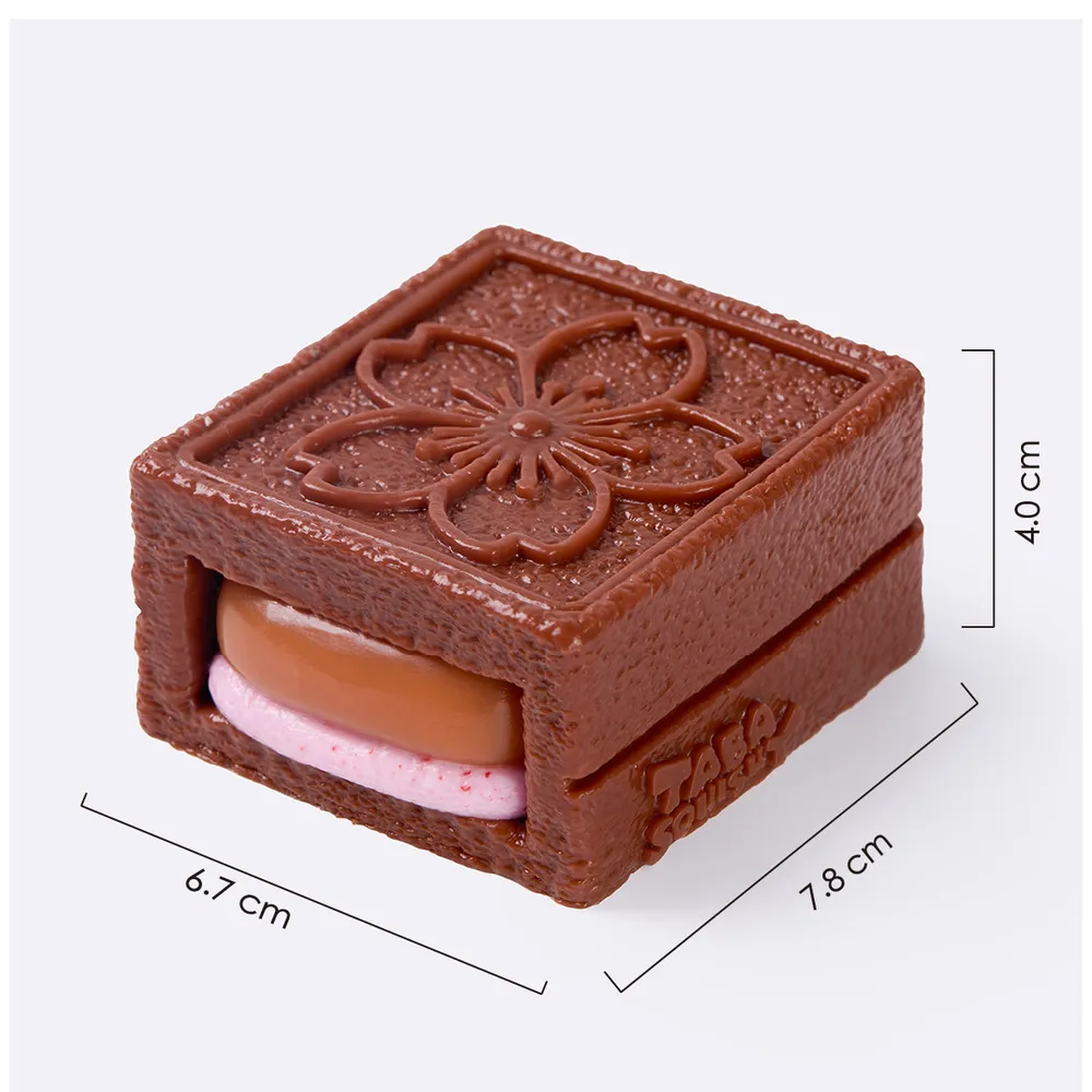棕色方形夹心饼干	Brown Square Sandwich Cookie Taba Squishy — photo 2