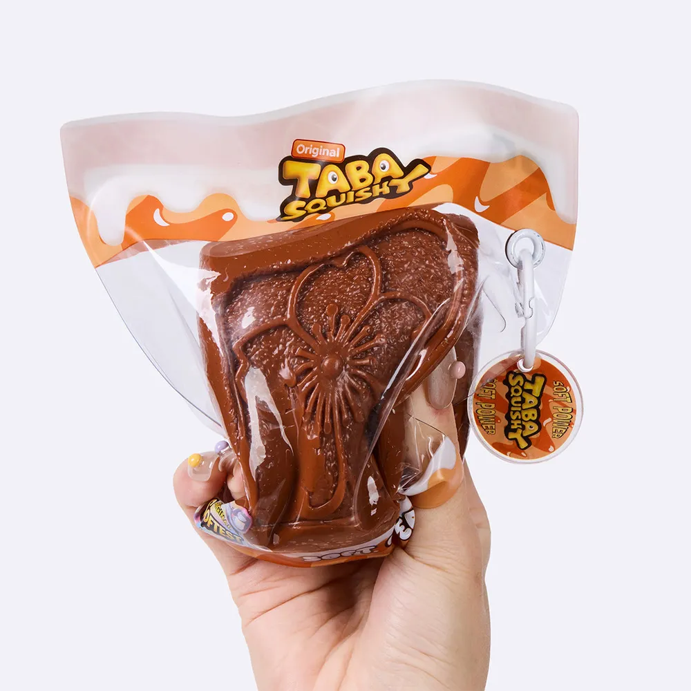 棕色方形夹心饼干	Brown Square Sandwich Cookie Taba Squishy — photo 5