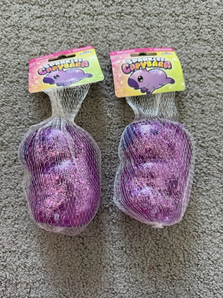 Purple Sparkle Capybara Squishy Orb