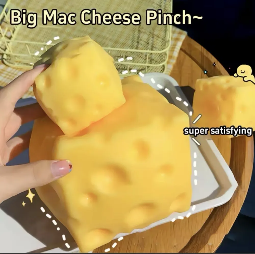 Cheese Squishy Stress Ball Soft Squeeze Sensory Fidget Toy