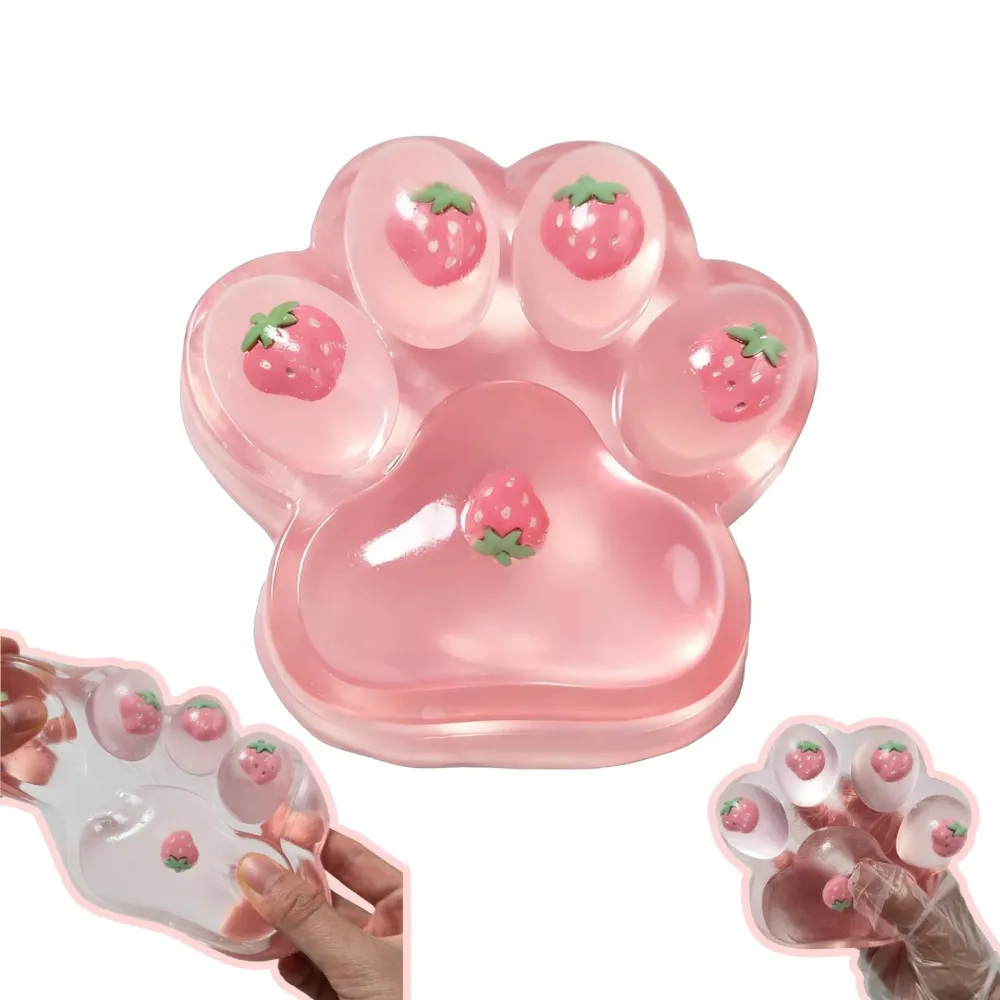 Chicooan Large Cat Paw Squishy - Strawberry Pink