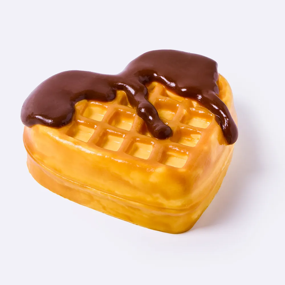 Chocolate Heart Waffle Taba Squishy