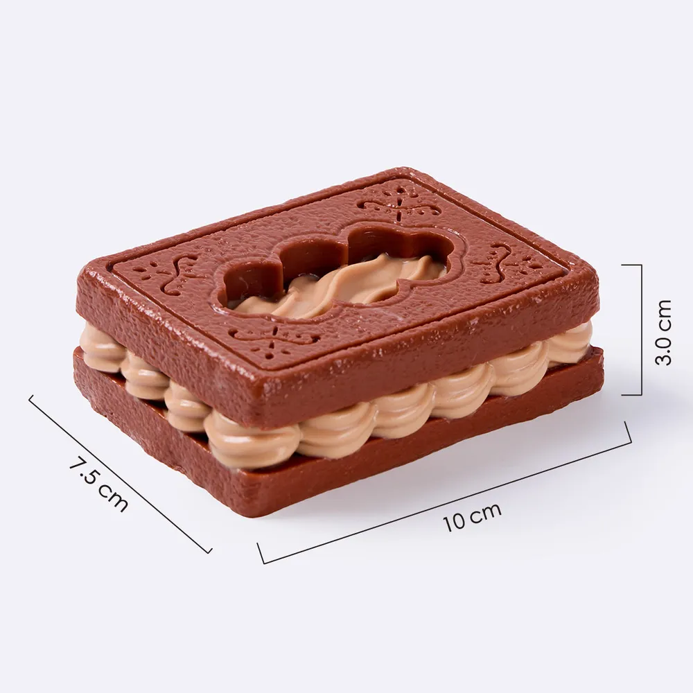 咖啡色长方形夹心饼干	Chocolate Rectangle Sandwich Cookie Taba Squishy — photo 2