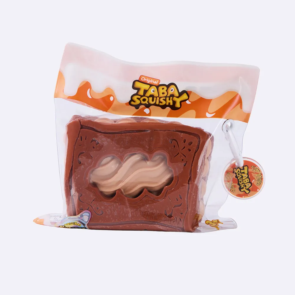 咖啡色长方形夹心饼干	Chocolate Rectangle Sandwich Cookie Taba Squishy — photo 3
