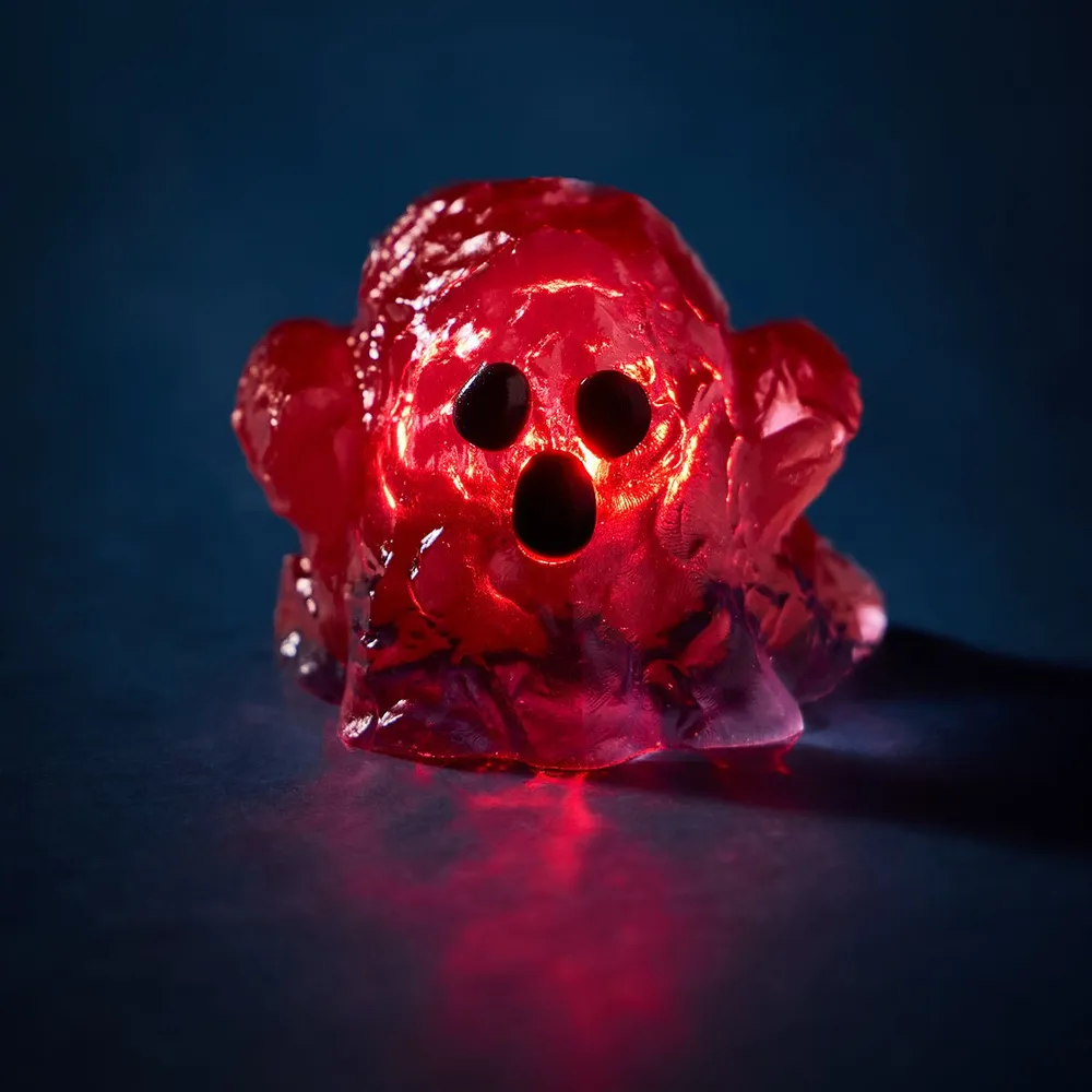 Clear Ghost with Red Light Taba Squishy
