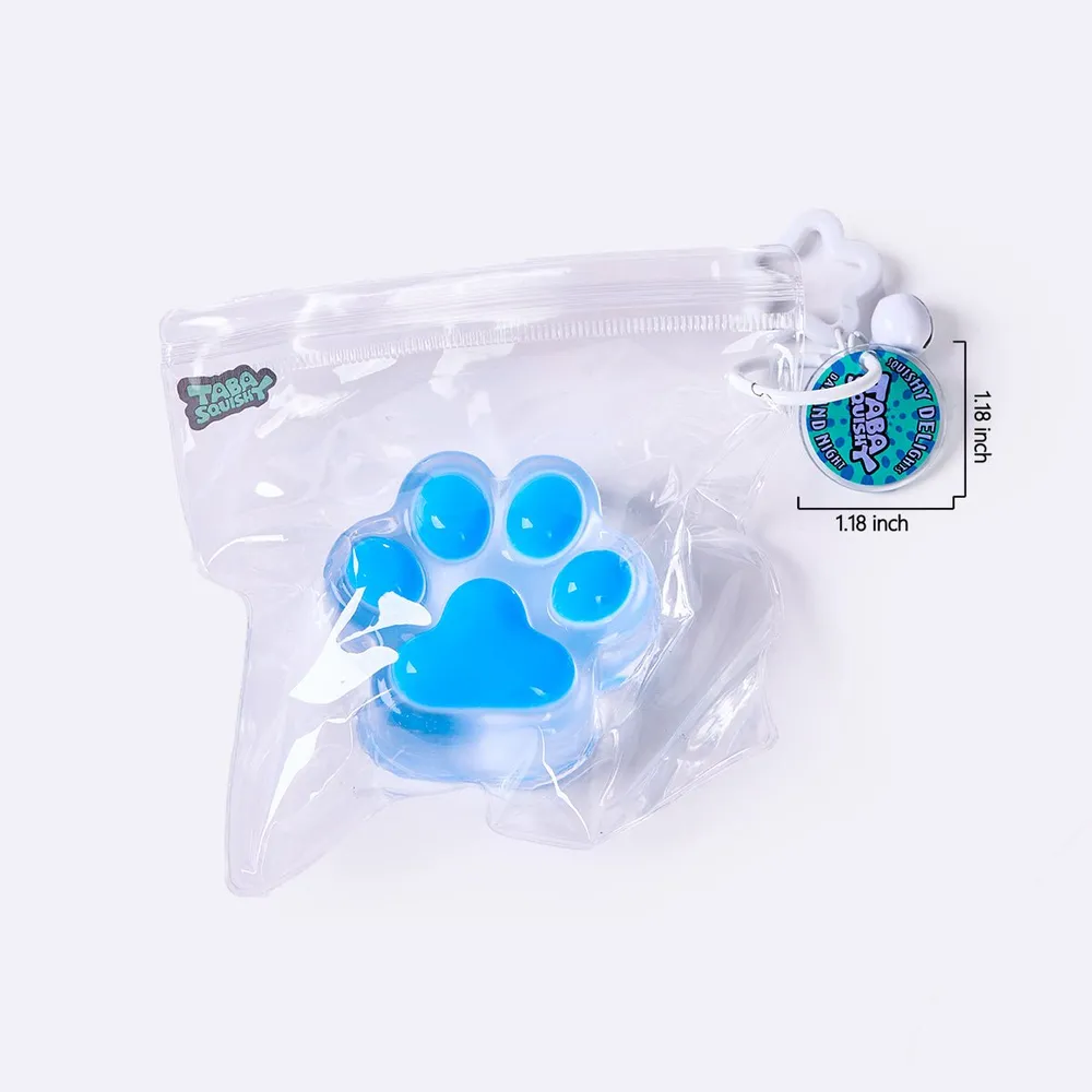 Clear Neon Blue Paw Taba Squishy — photo 6