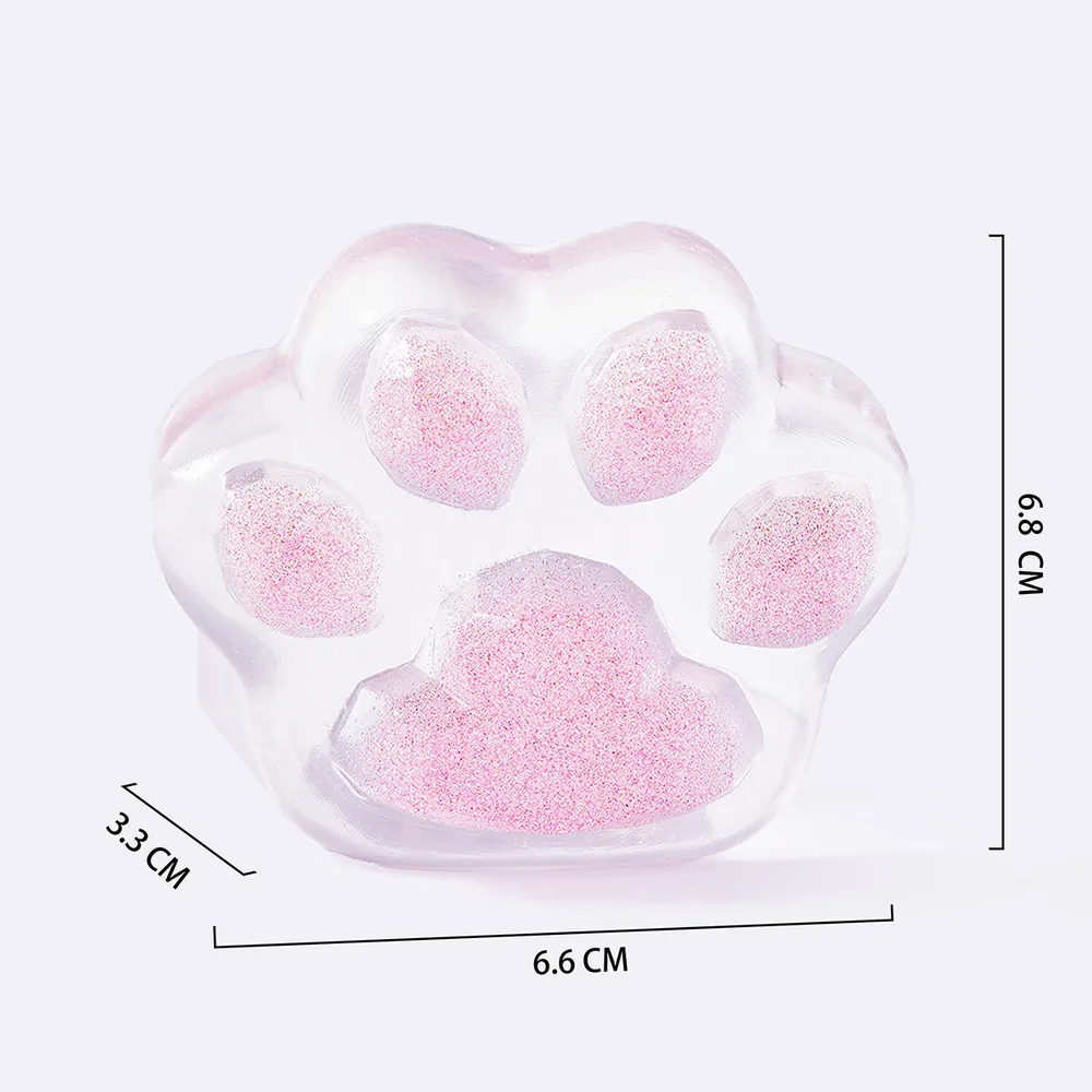 Clear Pink Glitter Cat Paw — photo 2