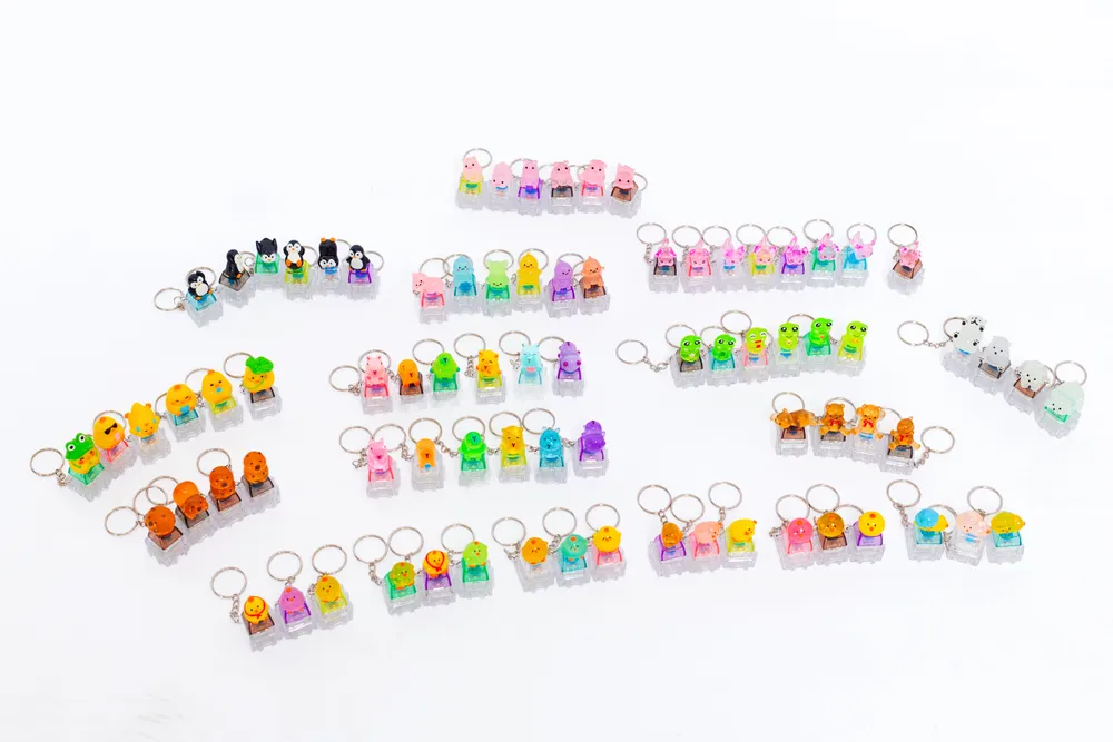 ClikCharms Fidget Keyboard Clicker Keychain - 1 Random 3D Animal Design — photo 2