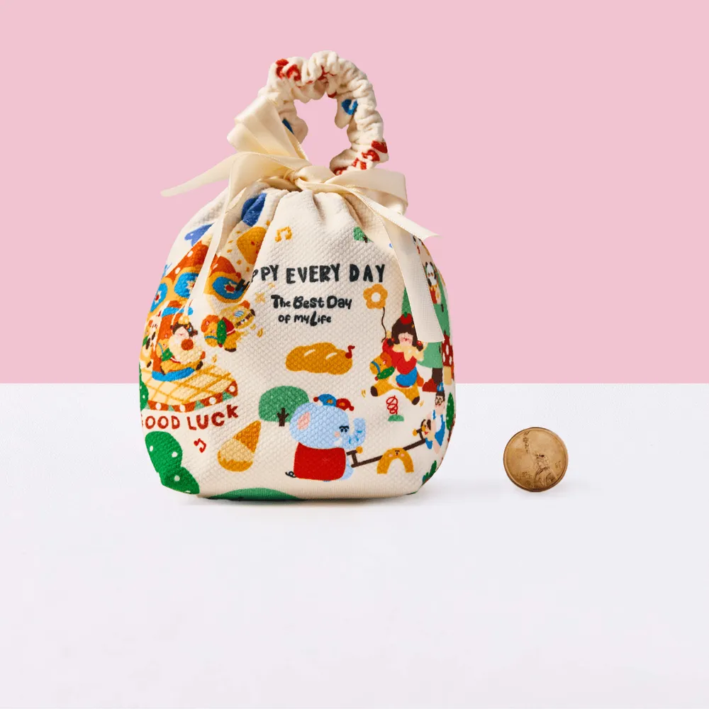 Colorful Circus Linen Drawstring Wrapping Gift Bag — photo 2