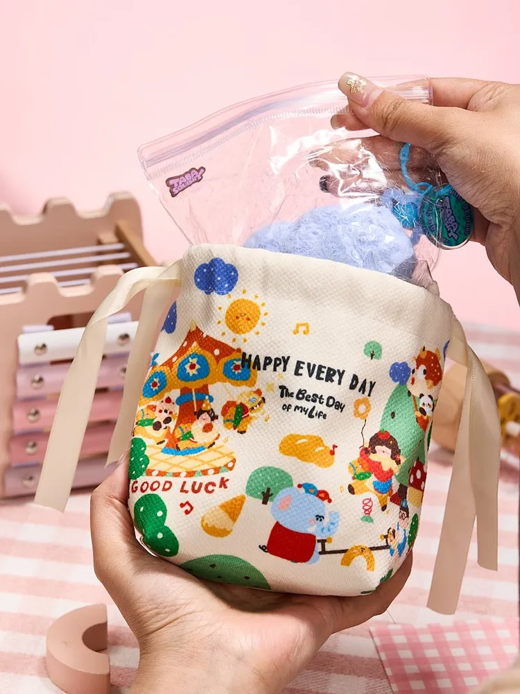 Colorful Circus Linen Drawstring Wrapping Gift Bag — photo 5