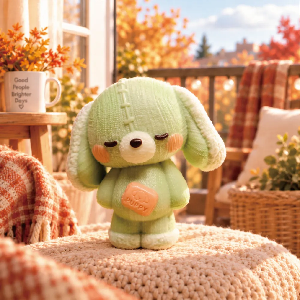 Cozy Knit Pistachio Pup Taba Squishy