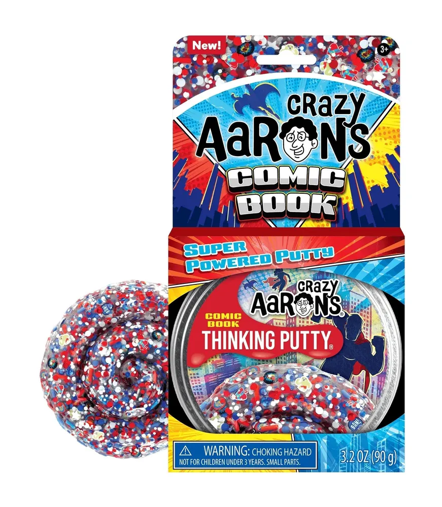 Crazy Aarons Comic Book Thinking Putty – Superhero Fidget Sensory Putty