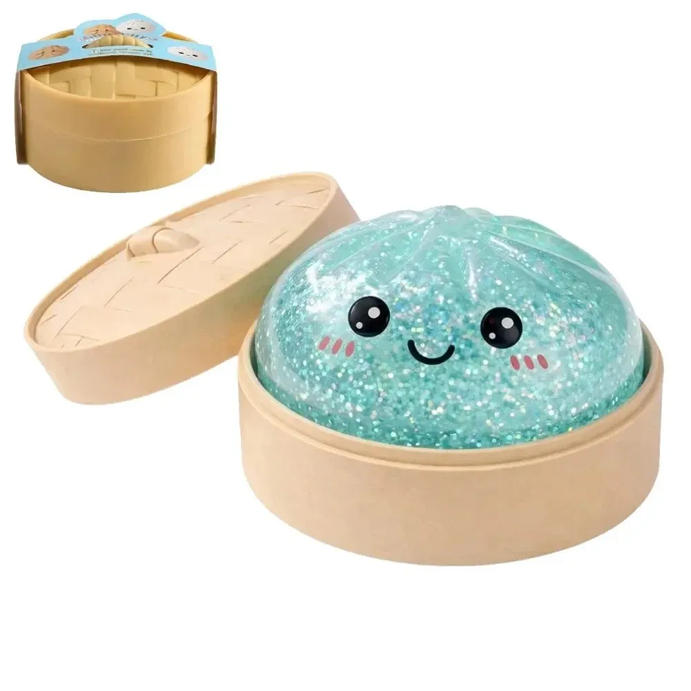Crazy Fun Galaxy Glitter Blue Rainbow Mystery Dumpling Bun 4-inch — photo 2