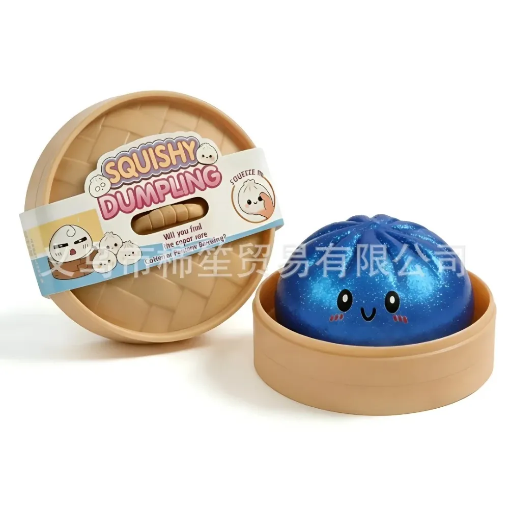 Crazy Fun Galaxy Glitter Blue Rainbow Mystery Dumpling Bun 4-inch — photo 4