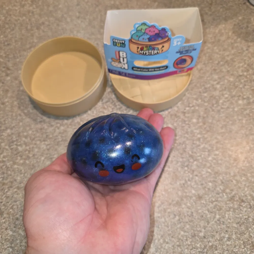 Crazy Fun Galaxy Glitter Blue Rainbow Mystery Dumpling Bun 4-inch — photo 5