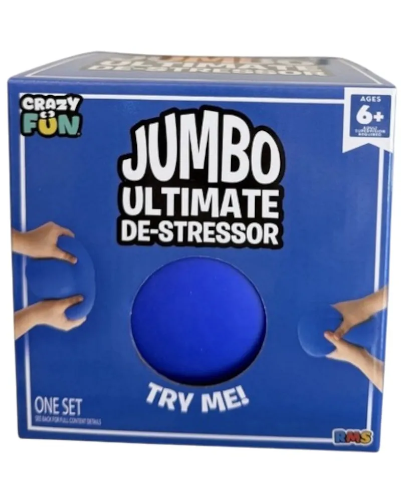 Crazy Fun Jumbo Ultimate DeStressor Squishy Fidget Toy Blue