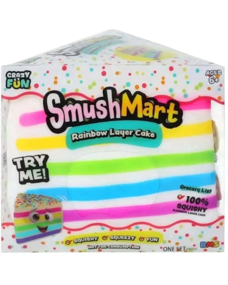 Crazy Fun Smush Mart Rainbow Layer Cake Squishy Toy