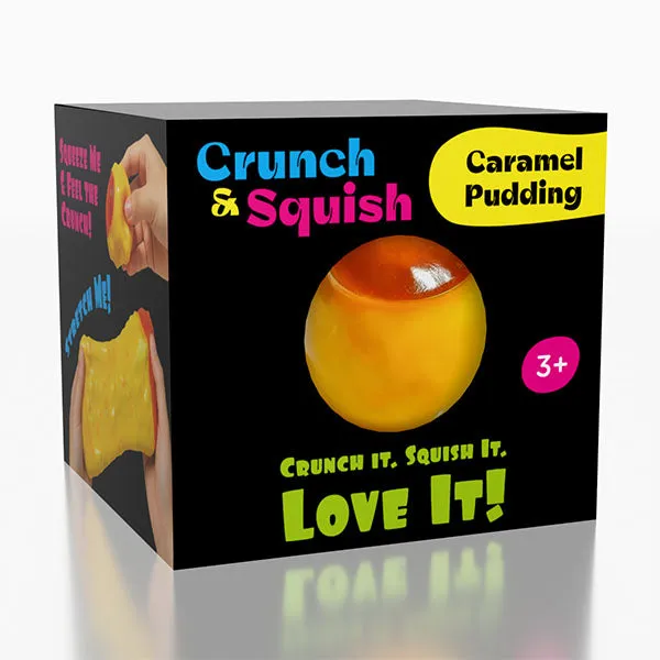 Crunch & Squish Caramel Pudding Crunchy Squishies Stress Ball Fidget Toy
