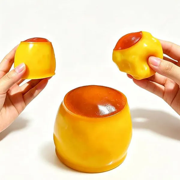 Crunch & Squish Caramel Pudding Crunchy Squishies Stress Ball Fidget Toy — photo 2